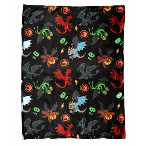 Toothless kids’ plush throw