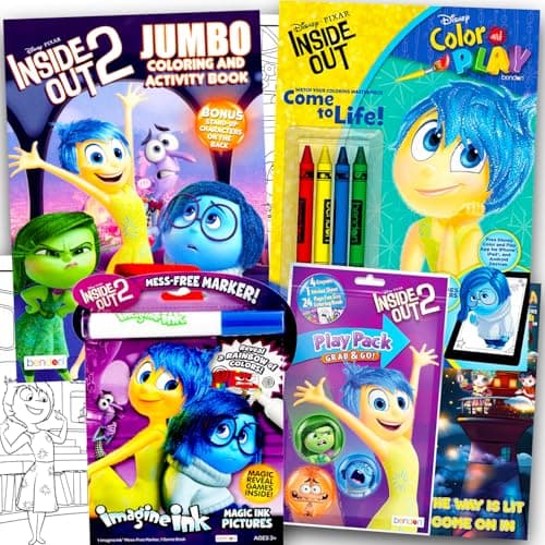 Inside Out 2 Coloring Book Set with Crayons and Stickers