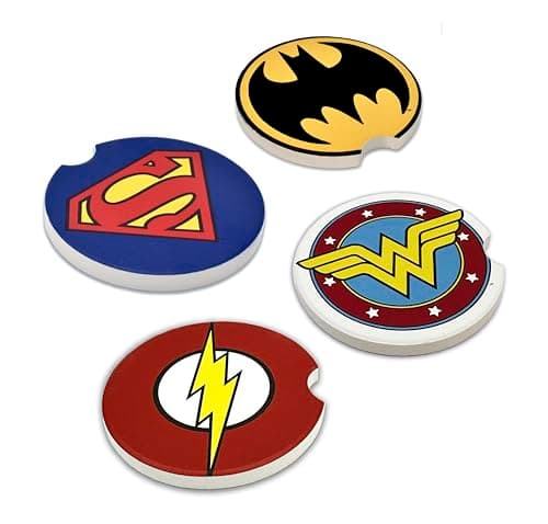 Justice League car coasters, set of four