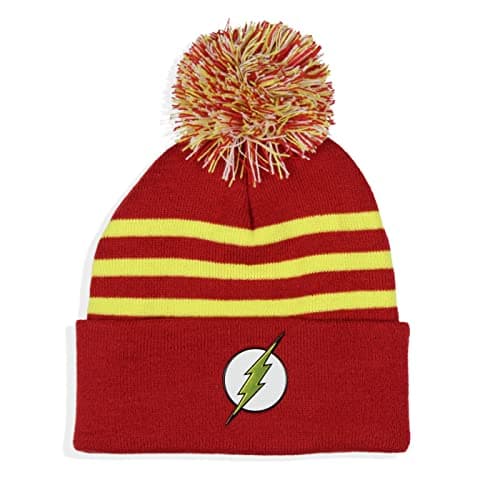 The Flash logo pom beanie