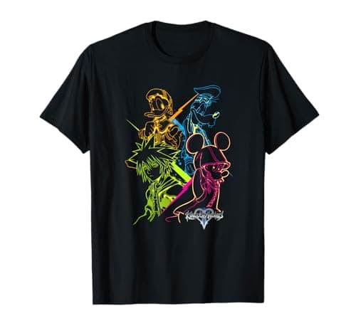 Kingdom Hearts main-characters line-art T-shirt
