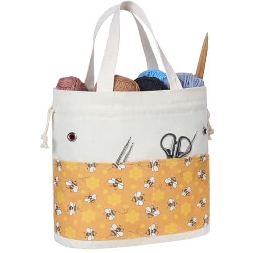 Bee-print yarn project bag