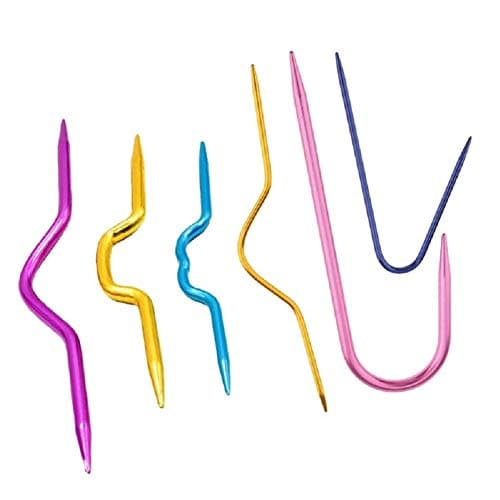 Six aluminum cable needles