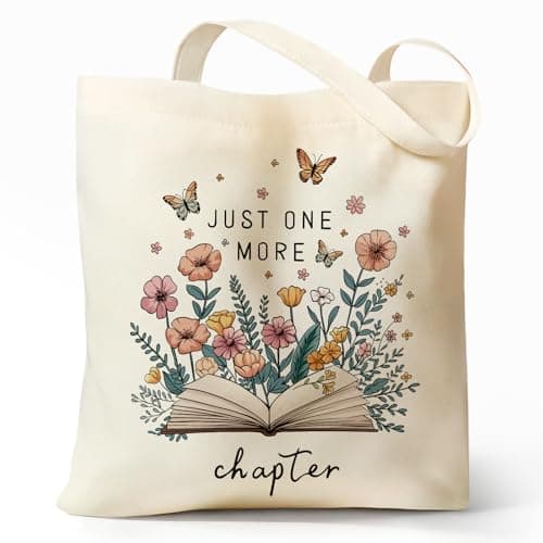 Sukyerios Book Floral Canvas Tote Bag