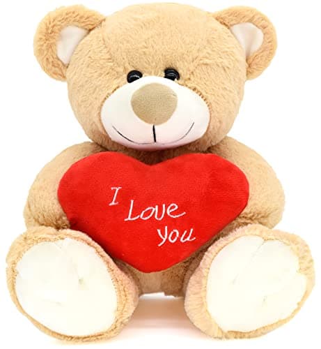Light Brown Teddy Bear with Red Heart