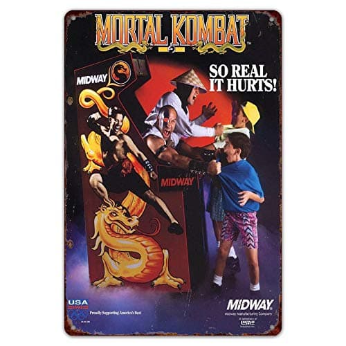 Mortal Kombat Arcade Game Vintage Tin Sign