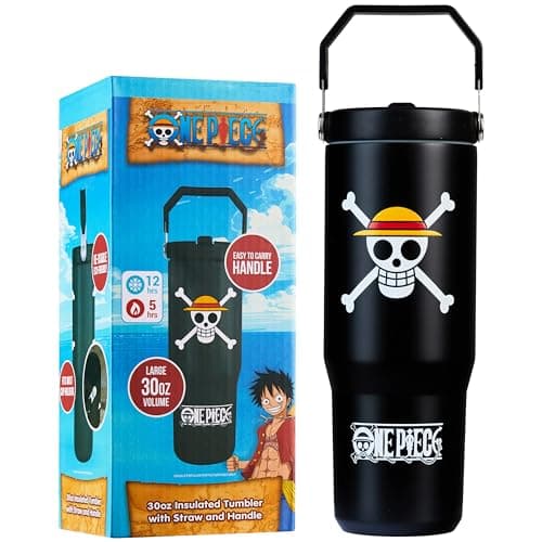One Piece Insulated Tumbler with Straw and Handle