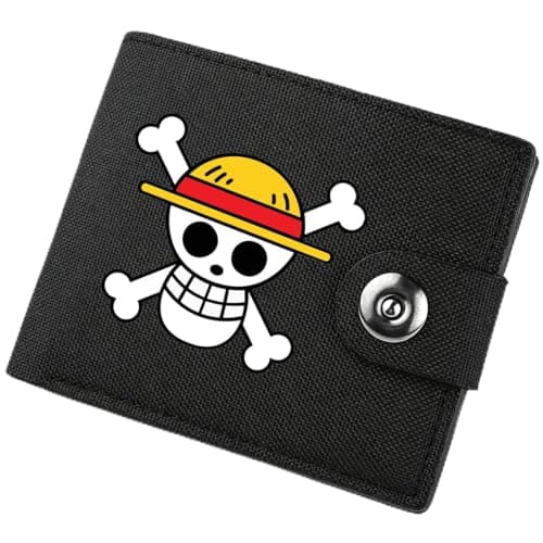 One Piece Straw Hat Pirate Skull Canvas Bifold Wallet