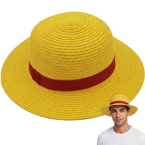 Yellow Wide-Brim Pirate Straw Hat