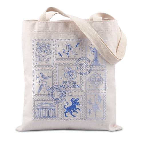 Percy-inspired trident canvas tote