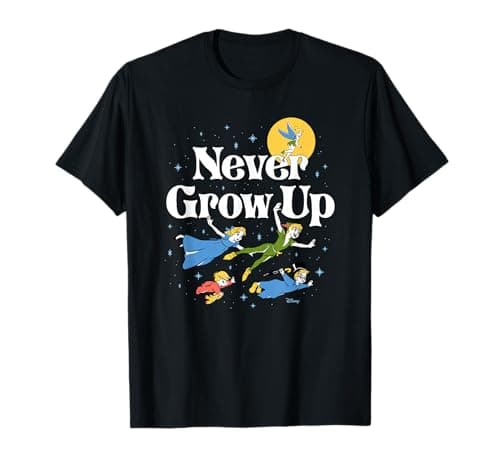 Peter Pan Never Grow Up characters T-shirt