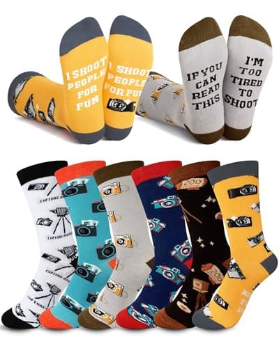 Glitopper Photography Crew Socks, 6 Pairs