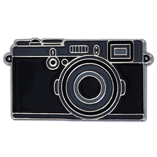 PinMart Black Camera Enamel Lapel Pin