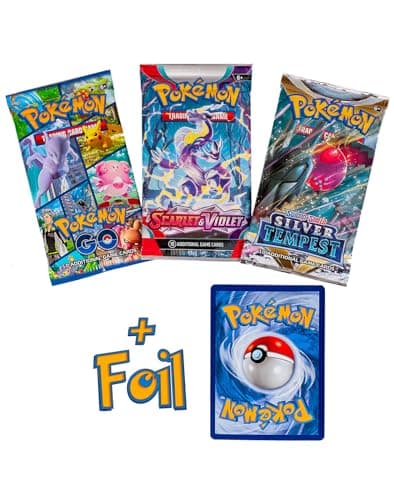 3 Pokémon Booster Packs with Random Foil