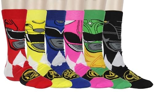 Power Rangers Men's Crew Socks 6-Pack