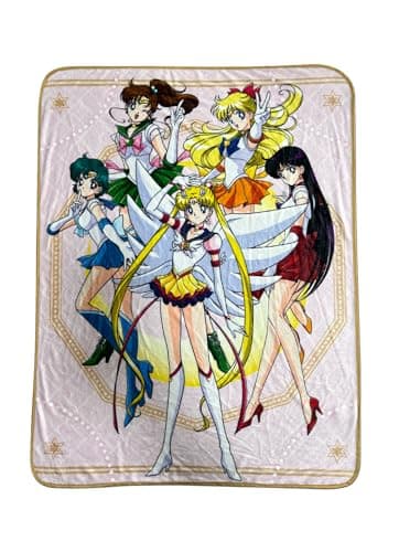 Sailor Moon Stars group throw blanket