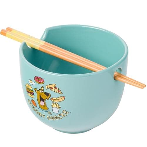 Scooby Snacks Ceramic Ramen Bowl with Chopsticks