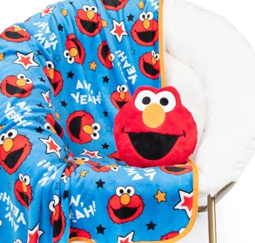 Elmo Plush Pillow and Throw Blanket Set