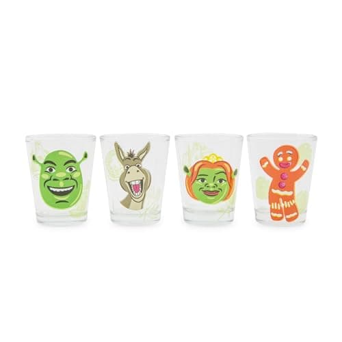 Shrek character mini shot glasses, set of four