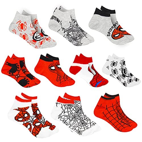 Marvel Spider-Man Socks for Boys, 10 Pairs