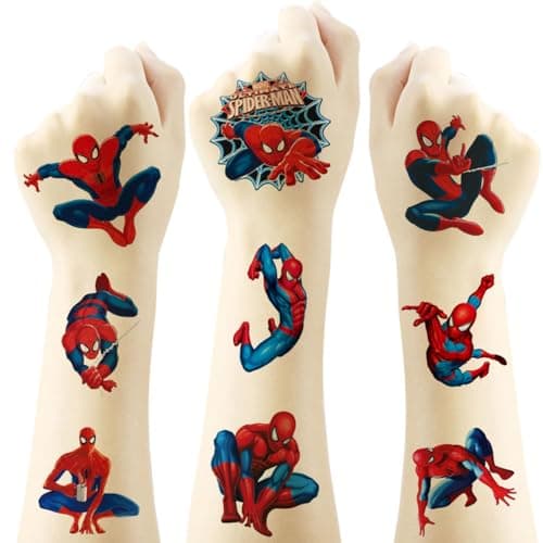 Spider-Man Temporary Tattoos for Kids, 20 Sheets
