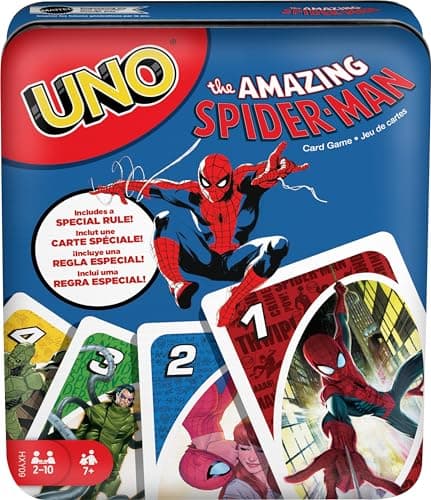 Spider-Man UNO Card Game in Travel Tin - Gift idea for For Him