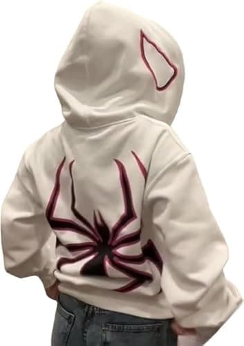 Spider Print Hoodie Jacket