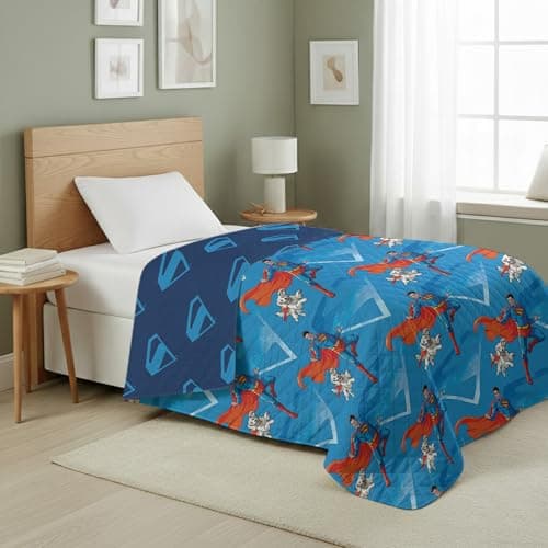 Superman reversible quilted throw