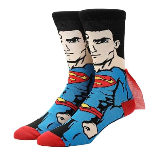 Superman socks with cape attachments