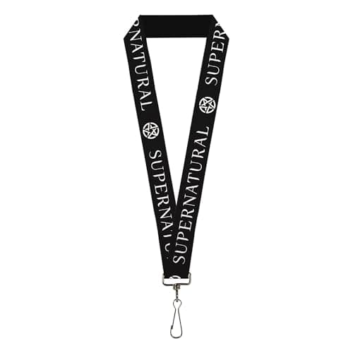 Supernatural text and pentagram lanyard