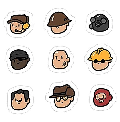 Team Fortress 2 MERC Heads Decal Sticker