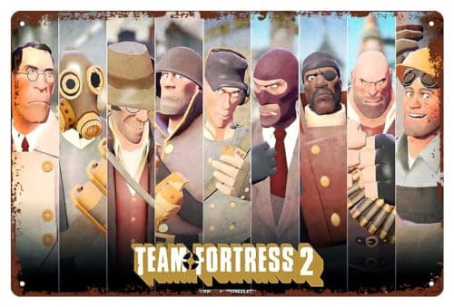 Team Fortress 2 Vintage Metal Tin Sign