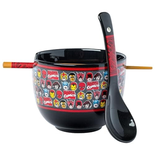 Avengers Ramen Bowl with Chopsticks and Spoon
