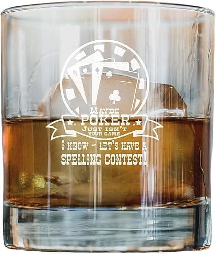 Doc Holliday "Poker" Engraved Whiskey Glass