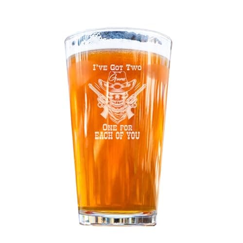 Doc Holliday "Two Guns" Engraved Pint Glass