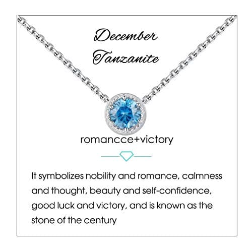December Birthstone Necklace with Blue Topaz