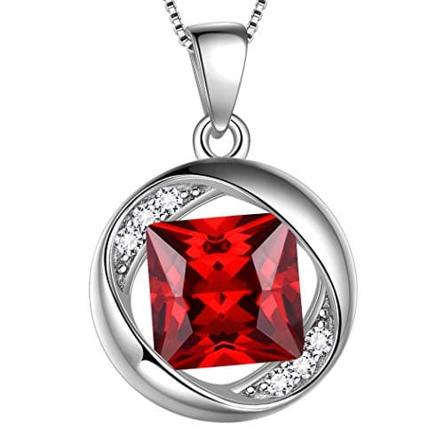 January Birthstone Necklace with Garnet