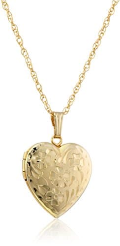 14k Gold-Filled Engraved Heart Locket