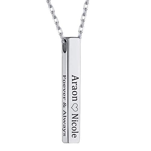 3D Engraved Custom Name Necklace in Gold Plated
