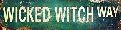 Vintage "Wicked Witch Way" Metal Sign