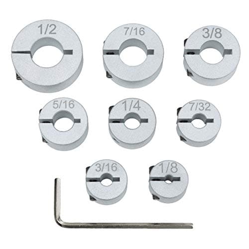 Eight-piece drill-bit stop collar set
