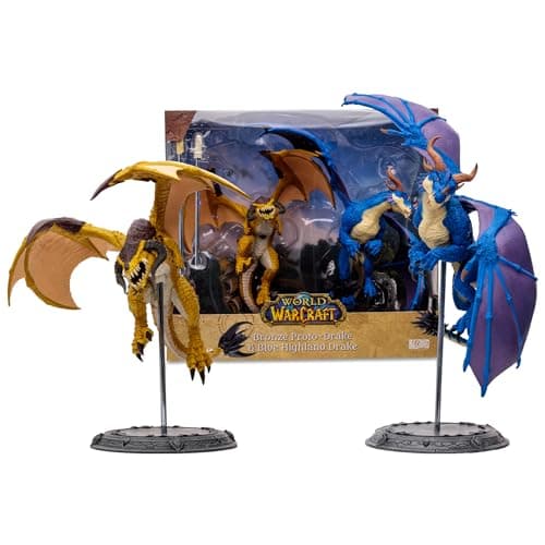 Bronze Proto-Drake & Blue Highland Drake Figures Set