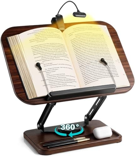 UikJOY book stand with light and storage