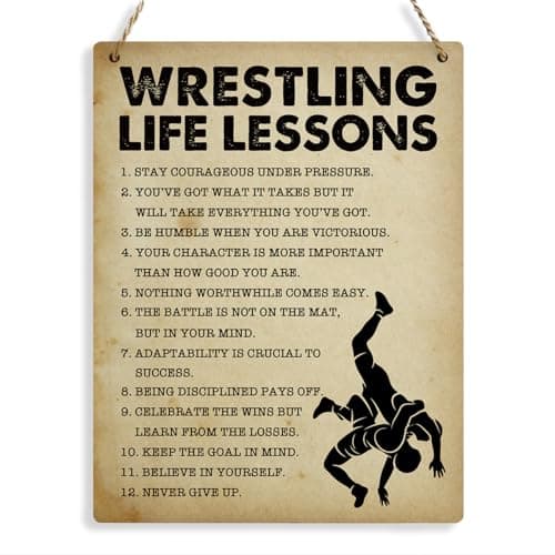 Wrestling Life Lessons Wood Wall Sign