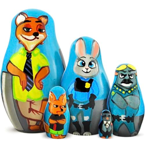 Zootopia Wooden Nesting Dolls Set